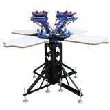4 Color 4 Station Screen Printing Machine Screen & Platen Rotating Micro-Registration Screen Printing Press Equipment