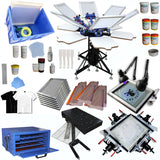 6 Color Silk Screen Printing Press 6 Station Full Set Starter Printing Kit Press