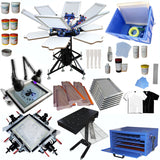 6 Color Silk Screen Printing Press 6 Station Full Set Starter Printing Kit Press