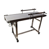 110V Packaging Machine Long White PVC Belt Conveyor 53inch Length 15.7inch Width Conveyor with Double Guardrail