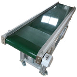 Long Green PVC Belt Conveyor 59"*11.8" Double Baffle Conveyor Adjustable Height Inclined Wall Conveyor Belt Packaging Machine