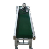 Long Green PVC Belt Conveyor 59"*11.8" Double Baffle Conveyor Adjustable Height Inclined Wall Conveyor Belt Packaging Machine