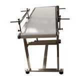 110V Packaging Machine Long White PVC Belt Conveyor 53inch Length 15.7inch Width Conveyor with Double Guardrail