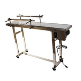 110V Packaging Machine Long White PVC Belt Conveyor 53inch Length 7.8inch Width Conveyor with Double Guardrail