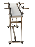 110V Packaging Machine Long White PVC Belt Conveyor 53inch Length 7.8inch Width Conveyor with Double Guardrail