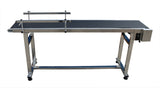 PVC Belt Conveyor Packaging Machine Baffle Double Guardrails 70.9" Length 11.8" Width Black Stainless Steel