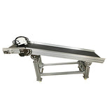 110V 120W 59 inch Electric PVC Belt Inclined Conveyor Machine Ramp Conveyor Electric Plane Ramp Conveyor Machine Flat Oblique Type Conveyor Black
