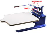 1 Color 1 Station Silk T-Shirt Screen Printing Machine DIY Fabric Press for T-Shirt Clothing Hats Adjustable Blue