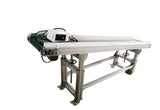 70.8"x11.8" Green PVC Belt Inclined Conveyor Systems Adjustable Height 19.6-31.4 in for Packaging
