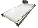 110V 16" W White Belt Conveyor 47" L DC Motor with Control-Adjustable Speed