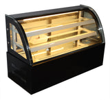 Countertop Display Refrigerators Cake Showcase Cooling Display Case Commercial Bakery Cabinet with Yellow LED Light 220V Back Door with Humidifier