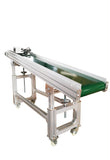 70.8"x11.8" Green PVC Belt Inclined Conveyor Systems Adjustable Height 19.6-31.4 in for Packaging