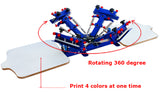 4 Color 2 Station Desktop Single Color Screen Printing Machine Screen Print DIY T-shirt