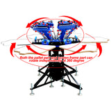 Double Rotary Manual 6-6 Colors Silk Screen Printing Press Machine Printer T-shirt Heavy Duty DIY