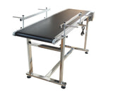 Electric 110V 120W Packing Conveyor Black PVC Belt with 2 Fences Size: 59*15.7''