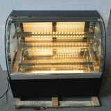 220V Commercial Diamond Glass Display Case Countertop Refrigerated Cake Showcase