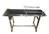 Electric 110V 120W Packing Conveyor Black PVC Belt with 2 Fences Size: 59*15.7''