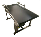 59'' Length×27.5'' Width PVC Belt Conveyor Machine with Double Fence Black Color