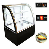 Updated 220V 35 inch Floor Cake Refrigerated Display Cabinet Glass Refrigerated Cake Pie Showcase Bakery Display Cabinet Arc-Shaped Back Door
