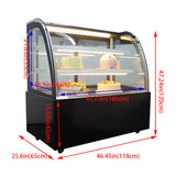 220V 48" Glass Refrigerated Cake Showcase Pie Bekery Cabinet Display Case Cooler 35.6-46.4℉ (2℃-8℃)