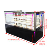 220V Countertop 47'' Glass Refrigerated Cake Showcase Bekery DisPlay Cabinet (Opened Back Door) Ambient Temperature 35.6℉-46.4℉ (2℃-8℃)