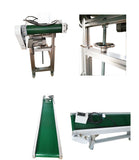 70.8"x11.8" Green PVC Belt Inclined Conveyor Systems Adjustable Height 19.6-31.4 in for Packaging