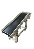 110V 120W 59 inch Electric PVC Belt Inclined Conveyor Machine Ramp Conveyor Electric Plane Ramp Conveyor Machine Flat Oblique Type Conveyor Black