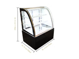 Updated 220V 35 inch Floor Cake Refrigerated Display Cabinet Glass Refrigerated Cake Pie Showcase Bakery Display Cabinet Arc-Shaped Back Door