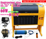 60W CO2 USB Laser Engraving Cutting Machine Engraver Cutter Red-dot Position New