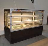 220V Countertop 47'' Glass Refrigerated Cake Showcase Bekery DisPlay Cabinet (Opened Back Door) Ambient Temperature 35.6℉-46.4℉ (2℃-8℃)