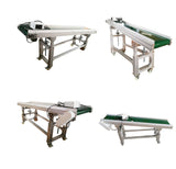 70.8"x11.8" Green PVC Belt Inclined Conveyor Systems Adjustable Height 19.6-31.4 in for Packaging