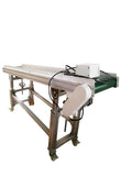 70.8"x11.8" Green PVC Belt Inclined Conveyor Systems Adjustable Height 19.6-31.4 in for Packaging