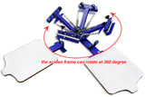 4 Color 2 Station Screen Printing Machine Single Rotating Screen Printing Press with Free Squeegees