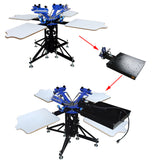 4 Color 4 Station Screen Printing Machine Screen Printing Press Screen Platen Rotating