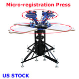 4 Color 4 Station Screen Printing Machine Screen & Platen Rotating Micro-Registration Screen Printing Press Equipment