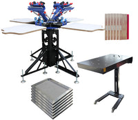 4 Color 4 Station Silk Screen Printing Kit Press Machine Flash Dryer Screen Frame Squeegee Start Package T-Shirt DIY