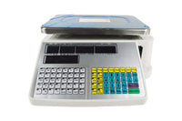 Commercial Counting Scales Digital Scales Price Computing with Label Printer for Supermarket Counting 110V with 5 Screens 30KG Capacity NO Vertical Rod