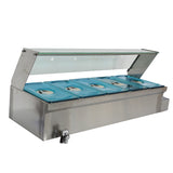 40Inch 5-Pot Bain-Marie Food Warmer(110V,1500W,5*1/3Pans) 6Inch Deep Pan