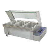 110V 1500W-6inch Deep 3-Pot Bain-Marie Buffet Food Warmer With 1/3Pan Brand NEW