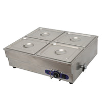 Commercial 4-Well Buffet Bain Marie Food Warmer Steam Table 110V