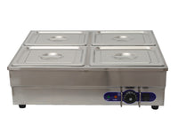 Commercial 4-Well Buffet Bain Marie Food Warmer Steam Table 110V