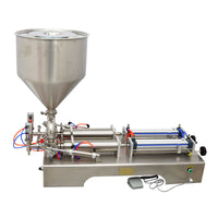 110V 100-1000ml Two Nozzles Liquid Paste Filling Machine (with 11 Gallon Hopper)