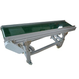 Long Green PVC Belt Conveyor 59"*11.8" Double Baffle Conveyor Adjustable Height Inclined Wall Conveyor Belt Packaging Machine