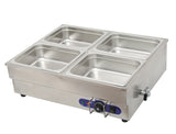 Commercial 4-Well Buffet Bain Marie Food Warmer Steam Table 110V