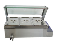 110V 1500W-6inch Deep 3-Pot Bain-Marie Buffet Food Warmer With 1/3Pan Brand NEW