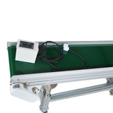Long Green PVC Belt Conveyor 59"*11.8" Double Baffle Conveyor Adjustable Height Inclined Wall Conveyor Belt Packaging Machine