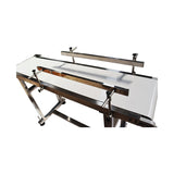 110V Packaging Machine Long White PU Belt Conveyor 53inch Length 11.8inch Width Conveyor with Double Guardrail