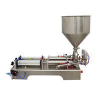 110V 100-1000ml Two Nozzles Liquid Paste Filling Machine (with 11 Gallon Hopper)