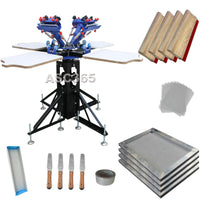 4 Station 4 Color Silk Screen Printing Machine Press Printer T-shirt