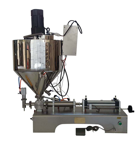 110V 5-50ml Paste Liquid Heating Mixing Filling Machine:6.6Gal Hopper